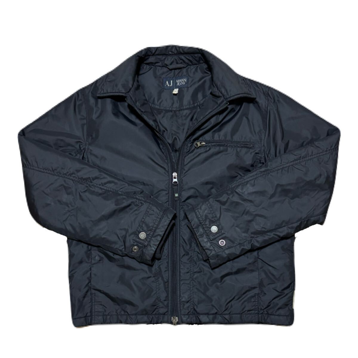 ARMANI JEANS アルマーニジーンズ 黒 ナイロン ダウン ジャケット XLサイズ 50サイズ ヴィンテージ拍卖