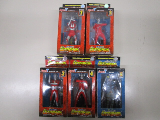 10494F◇APEXTOYS ウルトラマン/ウルトラセブン/ウルトラマンエース/ウルトラマンタロウ/バルタン 5点セット ソフビ フィギュア◇中古拍卖
