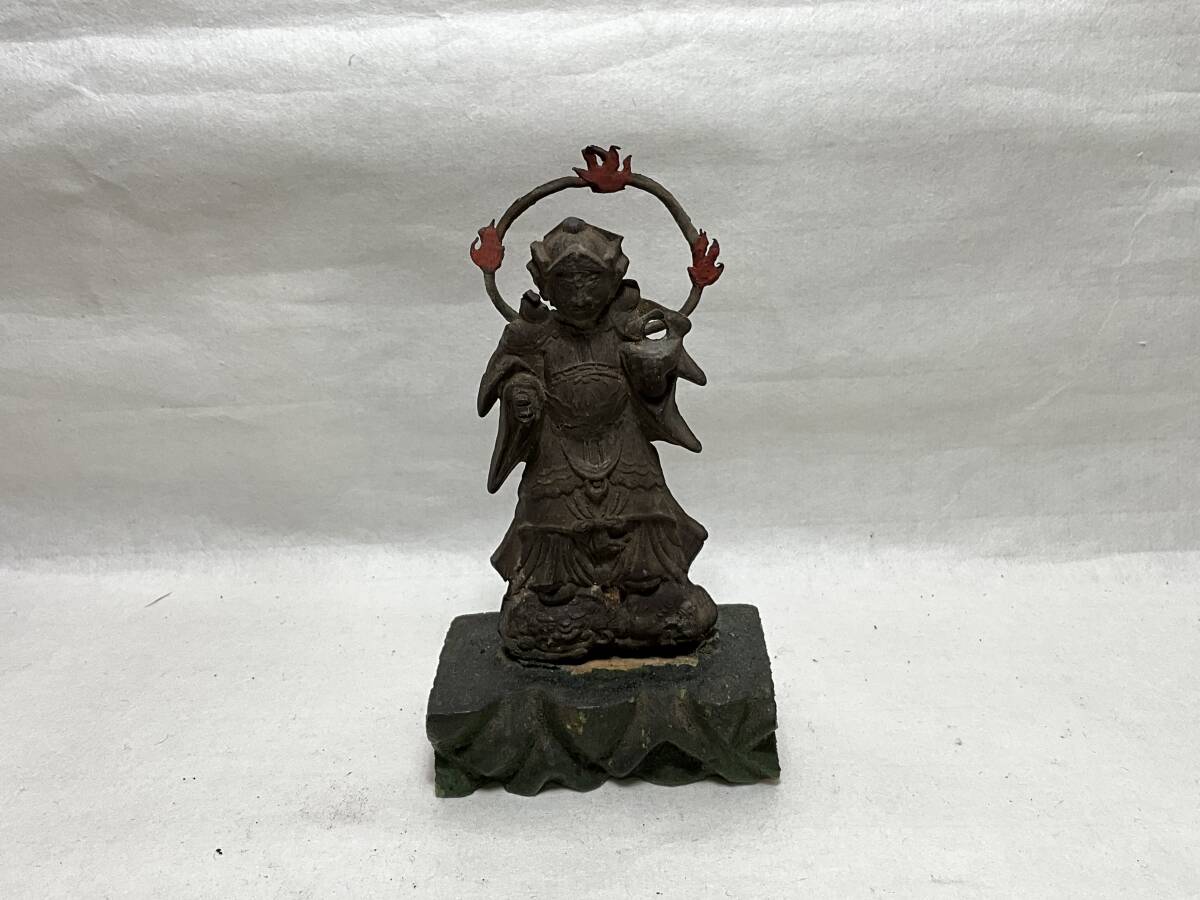 小さな 毘沙門天 幕末明治頃 アンチモニー? / 仏像 民間信仰 民間仏 仏教美術 仏教拍卖