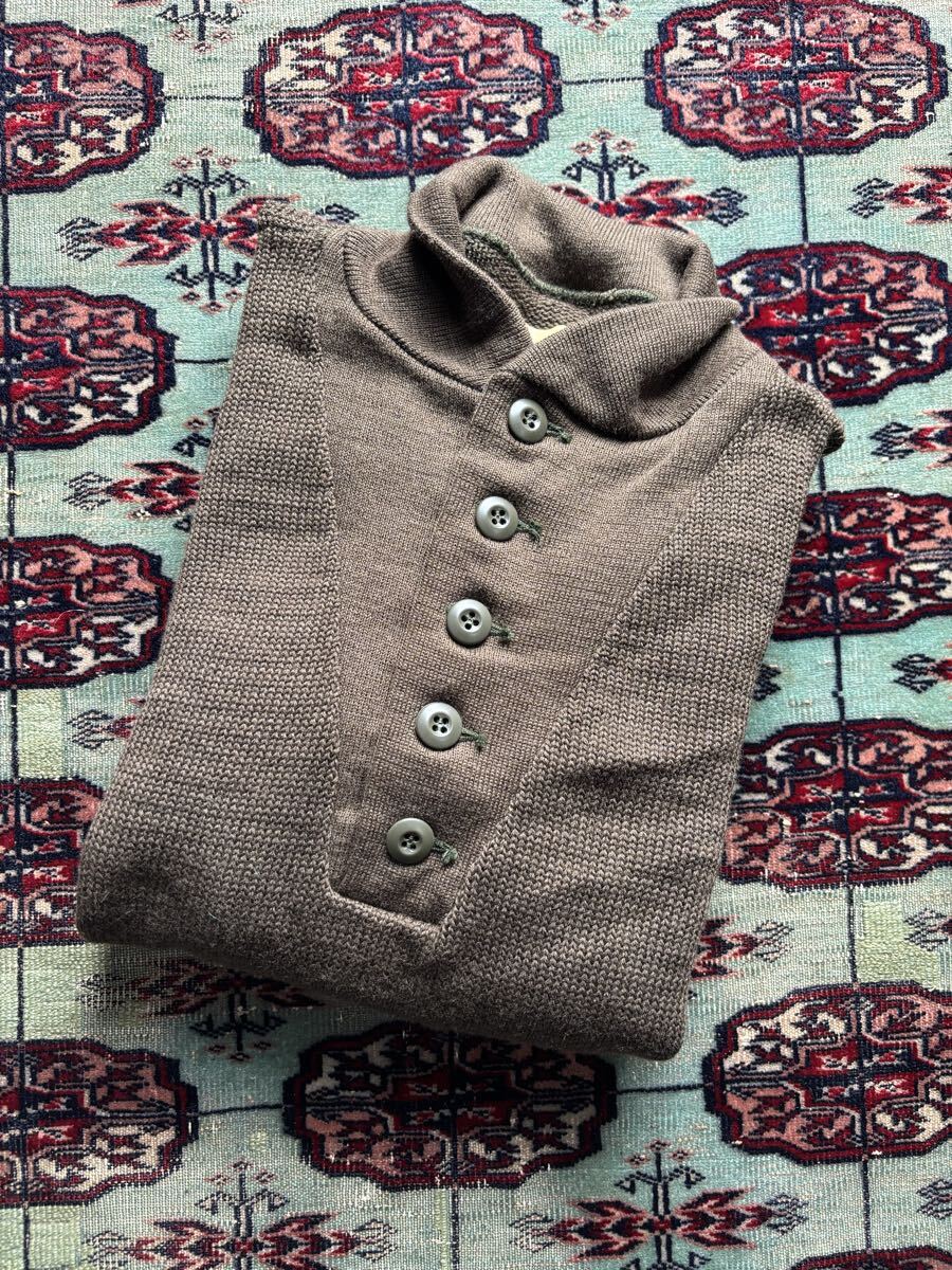 米軍 放出品 100% WOOL 70s デッドストック ヴィンテージ セーター ニット ウール ブラウン拍卖
