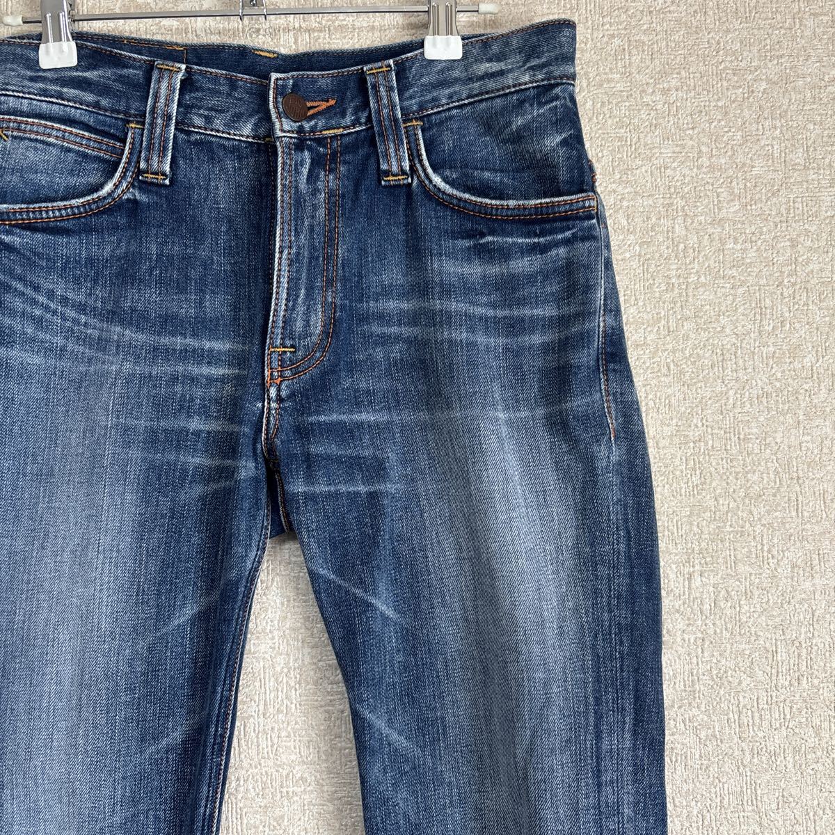 【岡山デニムブランド】 鬼髭 ハチノス ビッグジョン BIGJOHN デニムパンツ MMM105D NEEDLE LEG DENIM SKINNY 28 メンズS相当拍卖