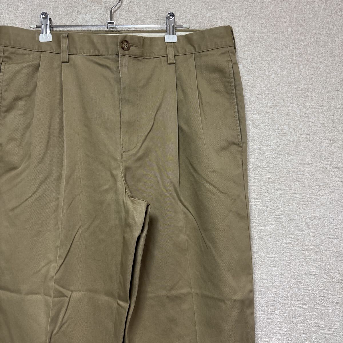 【ビッグシルエット】 L.L.Bean CLASSIC FIT エルエルビーン 2タック ユルダボ チノパン W34 メンズLサイズ相当拍卖
