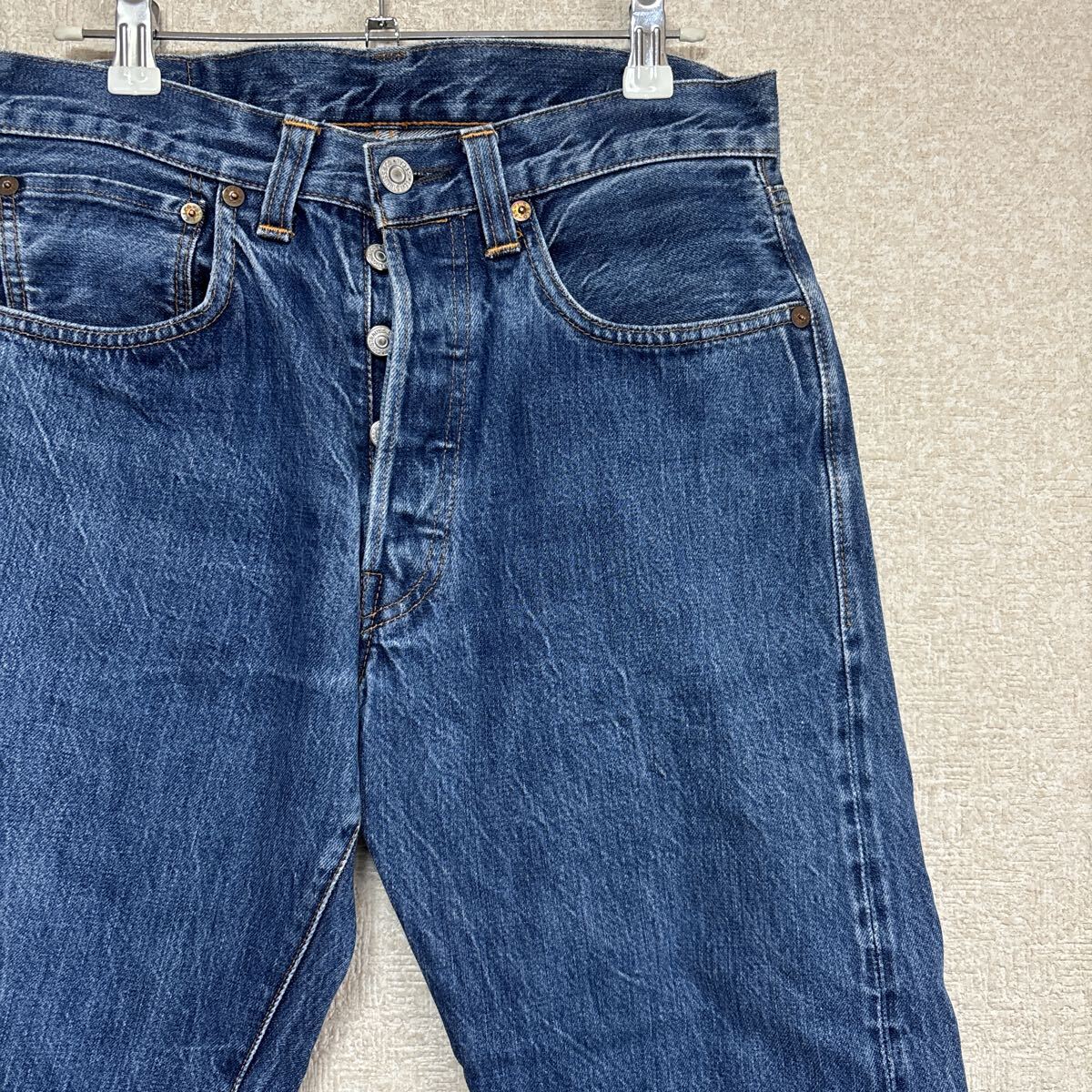 90s 【カットオフ】 levi's リーバイス 501XX USA製 W32L34 赤耳 セルビッジデニム ビッグE ビンテージ レディースメンズL相当拍卖