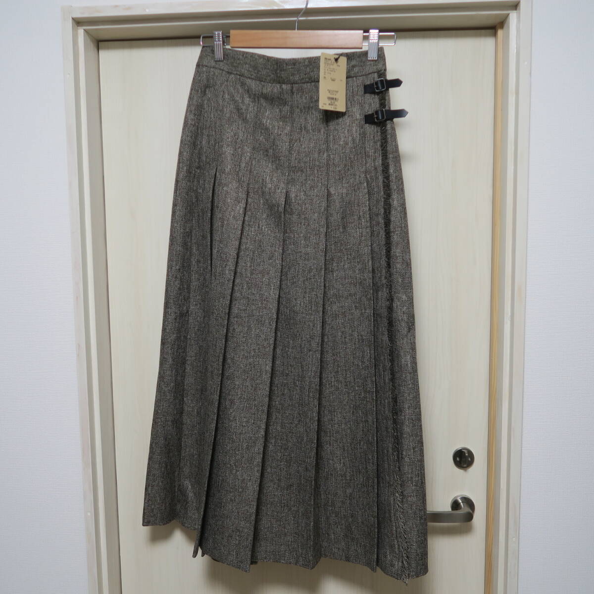 送料無料!▲ニコアンド▲今季物▲アソートキルトスカート▲ロング▲プリーツ▲ウールライクブラウン▲試着のみ▲タグ付き▲Longサイズ▲拍卖