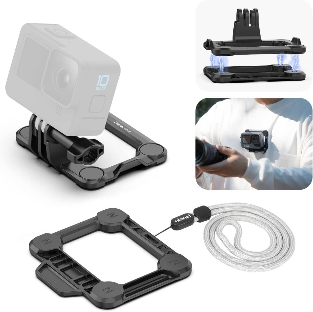 トレンド 磁気マグネットマウント GoPro用 クイックリリース アクションカメ拍卖