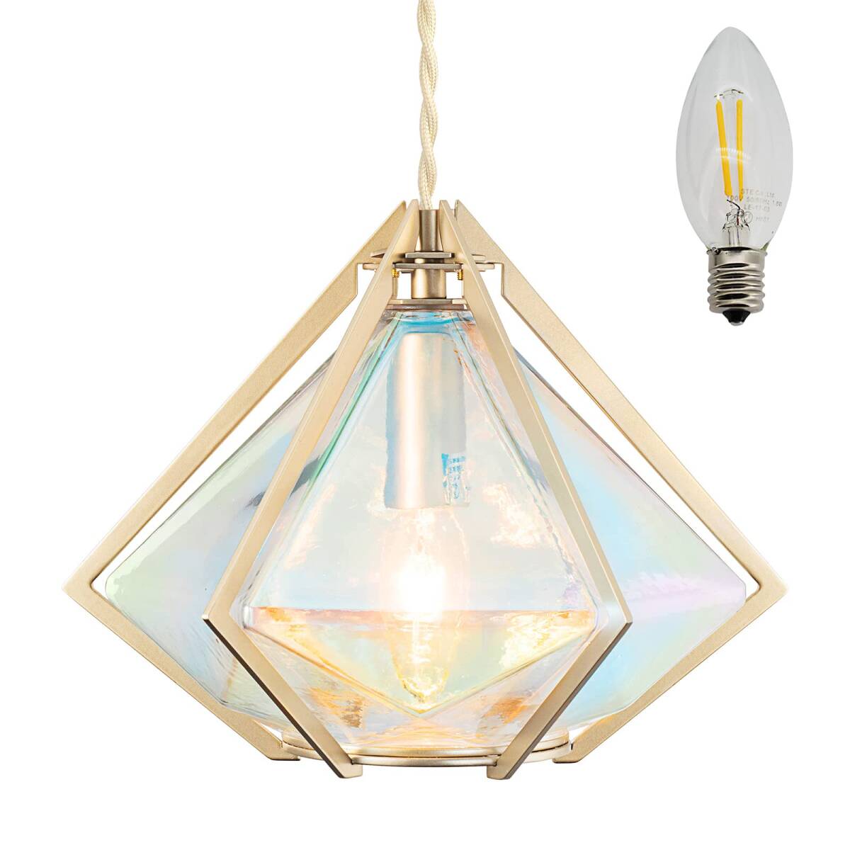 宝石のようなペンダントライト オーロラのような輝き 照明拍卖