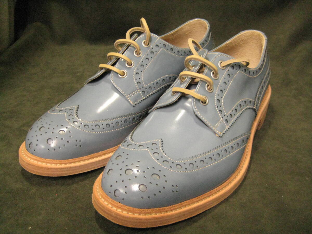 未使用 HAL ITALY ウィングチップ シューズ 靴 イタリア レイニーブルー拍卖