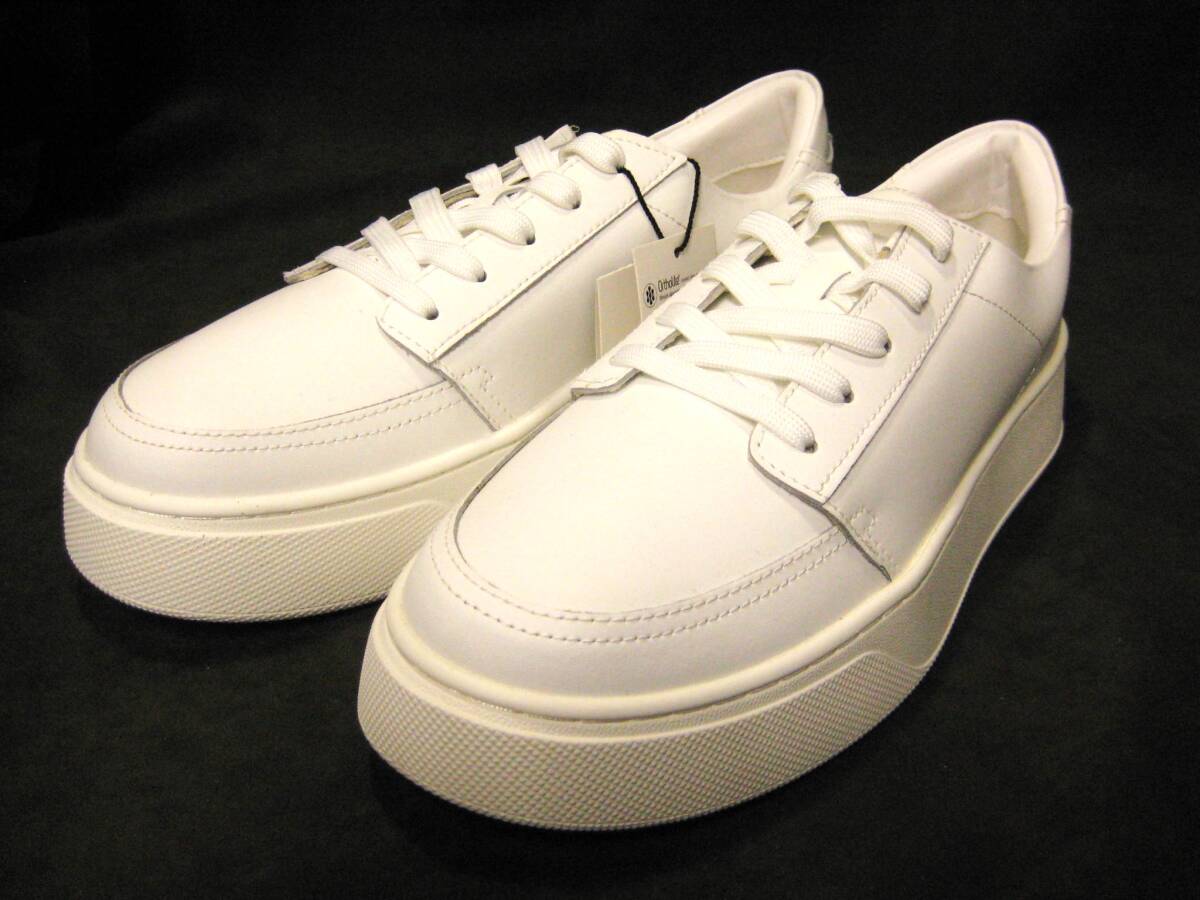 未使用 ZARA ザラ オールレザー スニーカー ホワイト 43・27.5cm 白 靴拍卖