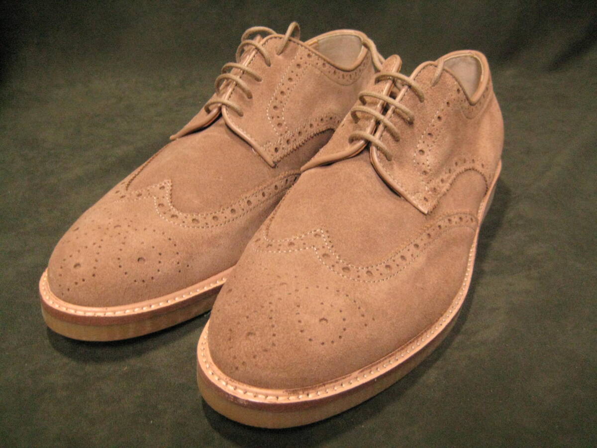 未使用 ZARA ザラ スエード オールレザー ウイングチップシューズ43・27.5cm 靴拍卖