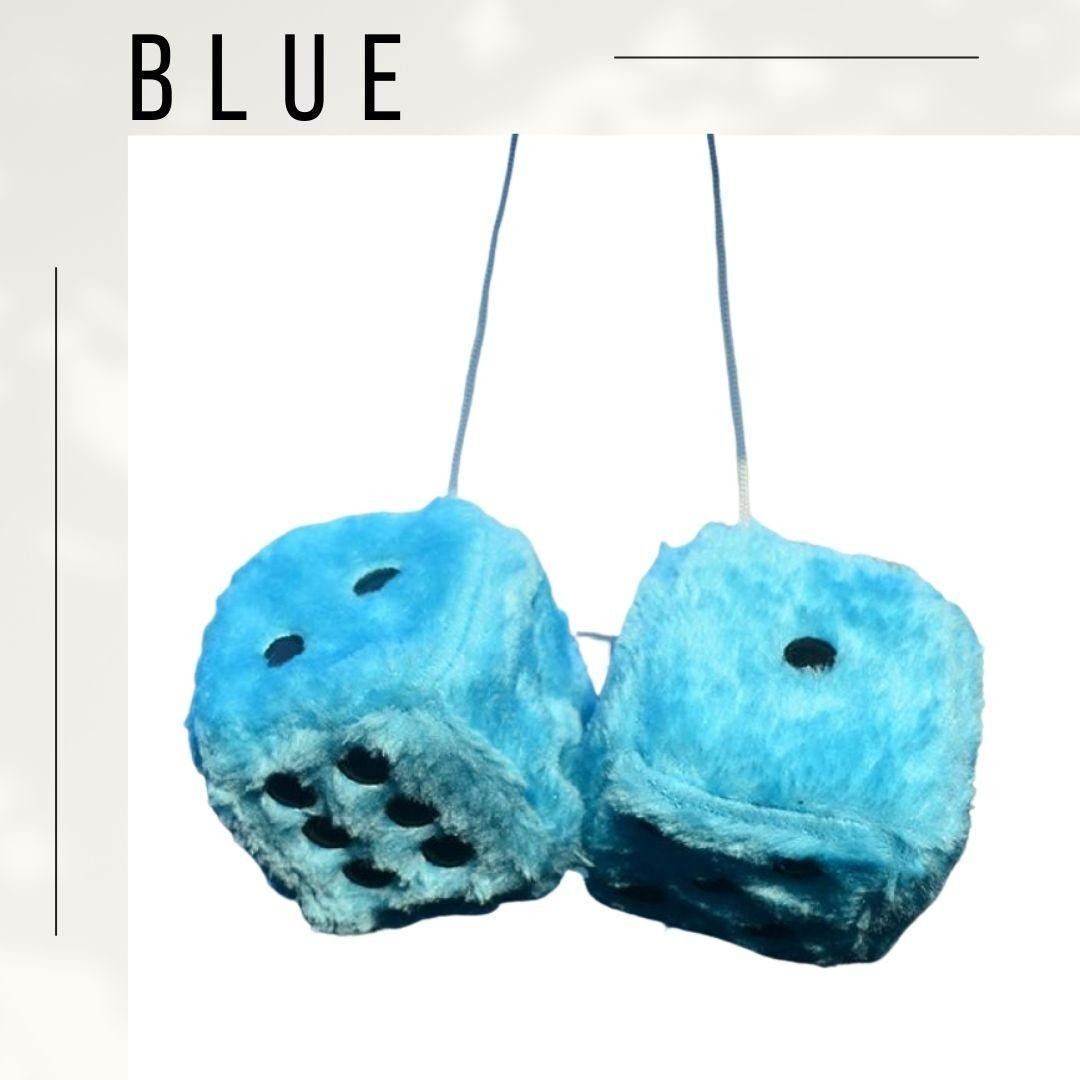 ハンギングファジーダイス サイコロ 青 水色 車 ふわふわ さいころ ぬいぐるみ あお ブルー クッション 飾り拍卖