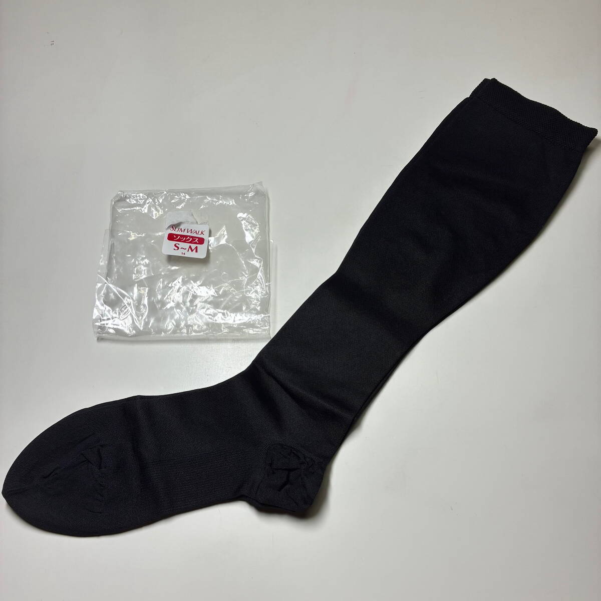 ◆SLIM WALK◆スリムウォーク ソックス ブラック レディース S~Mサイズ 未使用品/箱ナシ◆靴下/黒拍卖