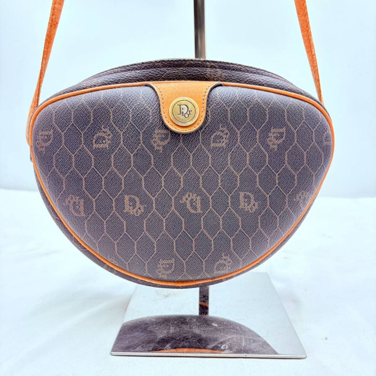 【送料無料】Christian Dior トロッター柄 ショルダーバッグ ブラウン PVC×レザー ヴィンテージ 現状品拍卖