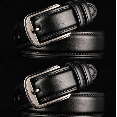 【送料無料】 2本セット ベルト イタリアンレザー 本革 牛革 フリーサイズ ブラック 肉厚 ビジネス カジュアル拍卖