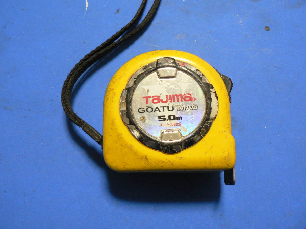 送料最安 410円 道具81-02:巻尺 タジマ 剛厚 TAJIMA GOATU MAG 5.0m 25mm幅 両面 メートル目盛 ストッパー付 磁石付拍卖