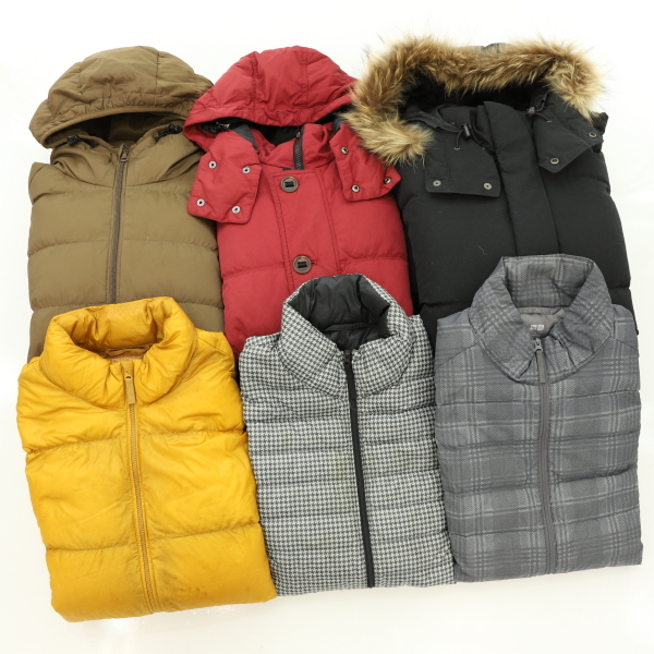 ☆ハイロフト他 ユニクロ ダウンジャケット&ベスト6枚組 ファー付き他拍卖