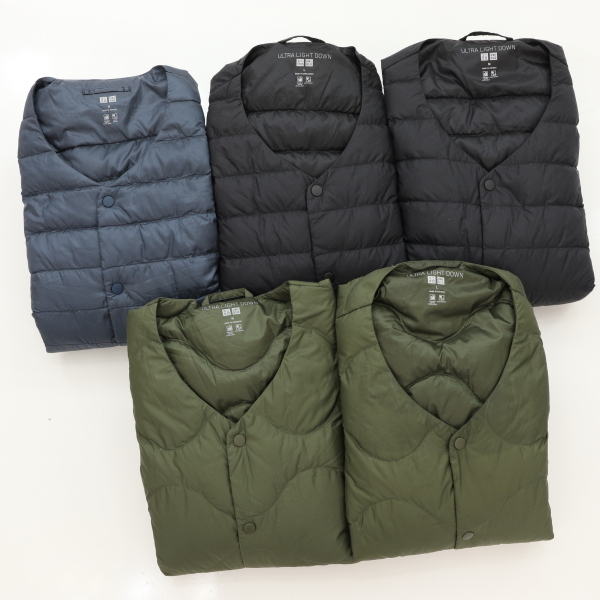 ☆ノーカラ― ユニクロ ダウンベスト5枚組 キルティング他拍卖