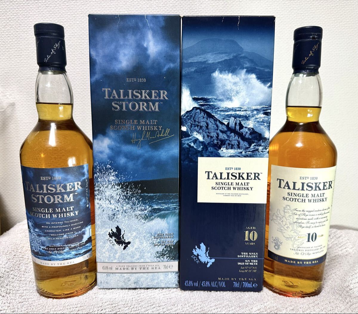 【2箱セット】TALISKER STORM タリスカー ストーム + TALISKER 10年 旧ラベル シングルモルト ウイスキー 未開栓 箱入り拍卖
