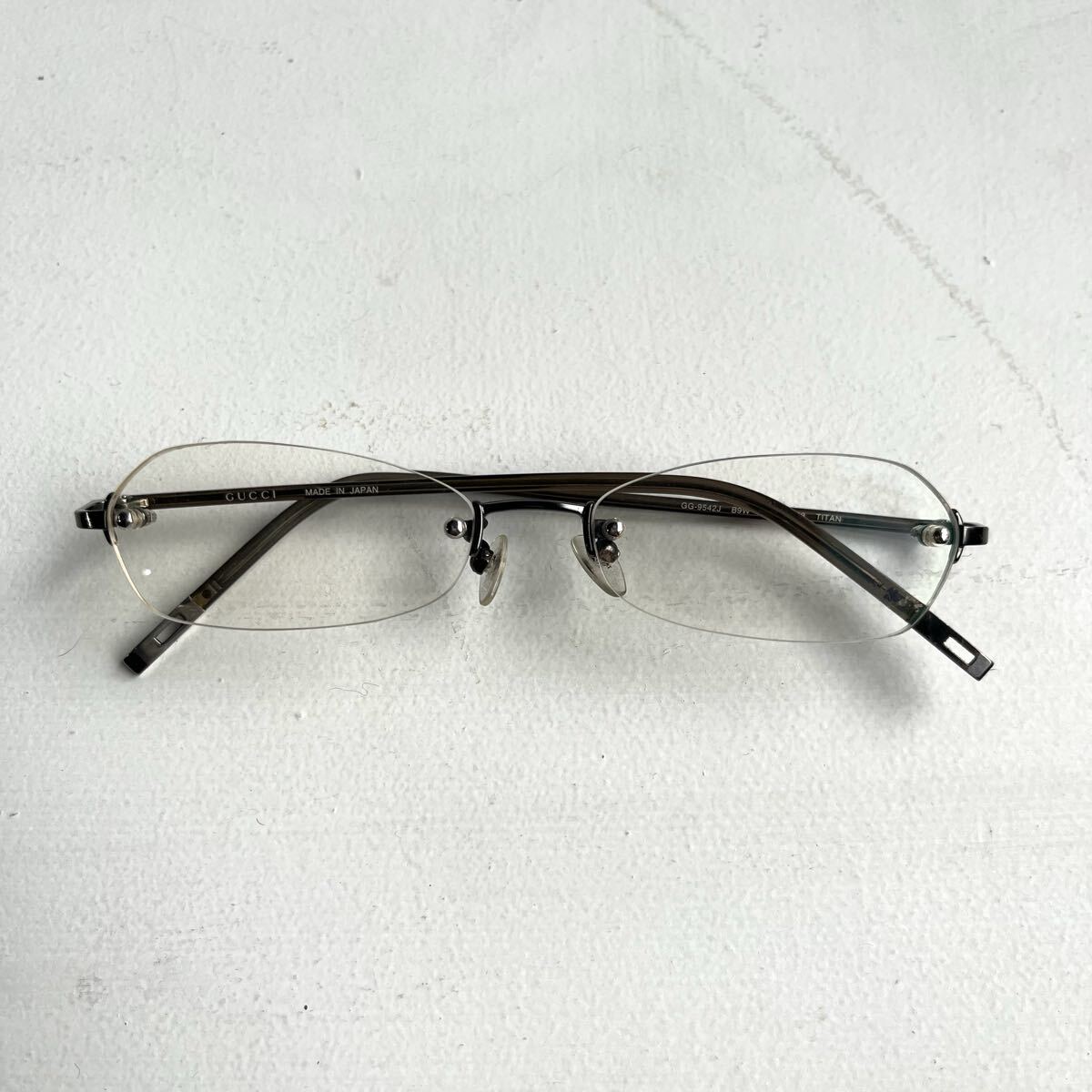 GUCCI メガネ 眼鏡 GG-9542J B9W チタン製 グッチ リムレス 度入り アイウェア メタルフレーム 日本製 【レターパックプラス郵送可】#132拍卖