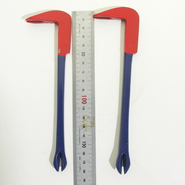 【キズ・サビ有】かじやバール 180mm 2本組 未使用 豆バール 釘抜き拍卖