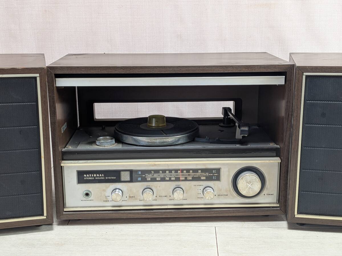 ka-昭和レトロ National ナショナル ステレオレコードプレーヤー 真空管ラジオ SF-965拍卖