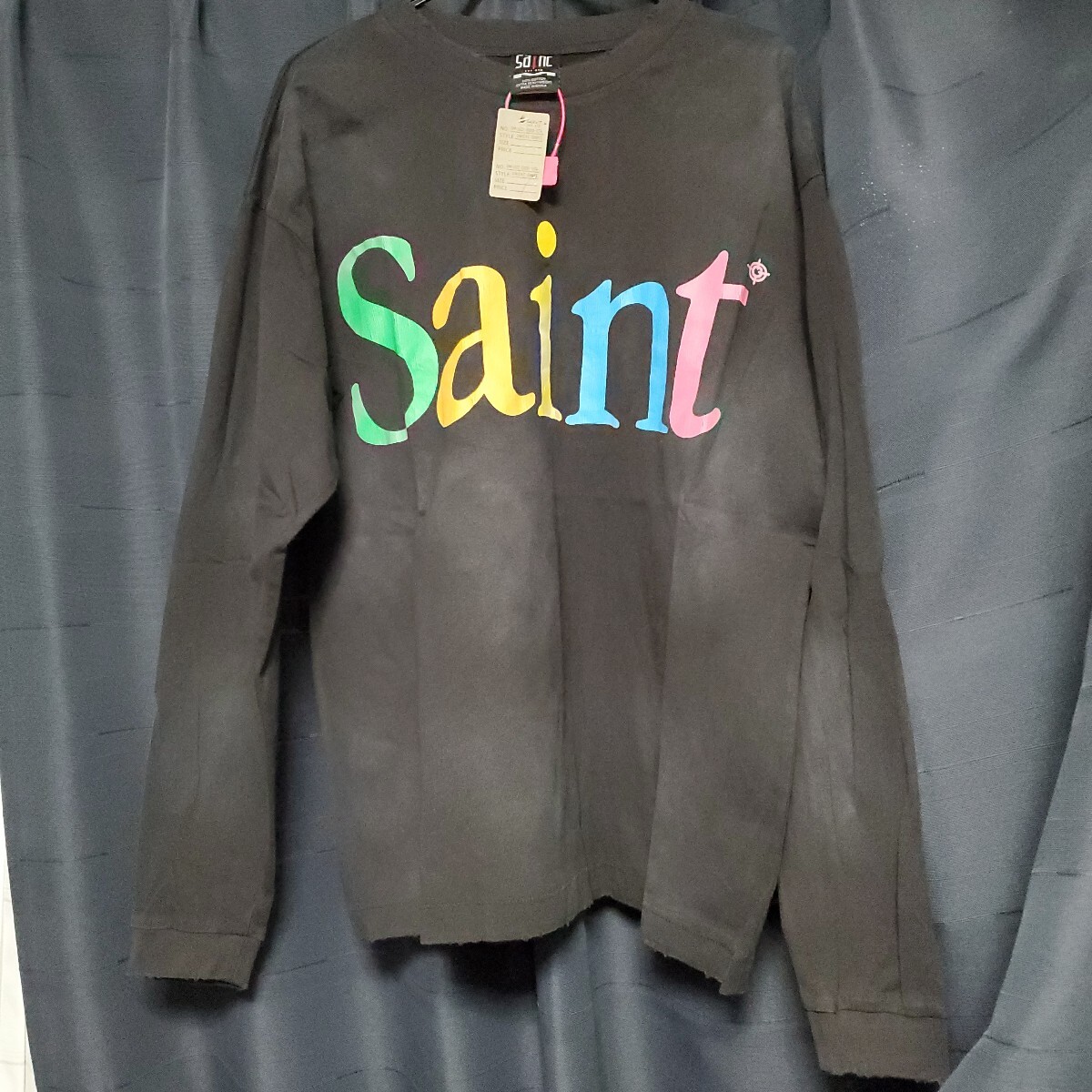 1000円スタート カラフル 長袖 Tシャツ ロンT Mサイズ 現状品 saint michael SAINT Mxxxxxx セントマイケル オーバーサイズ ヴィンテージ拍卖