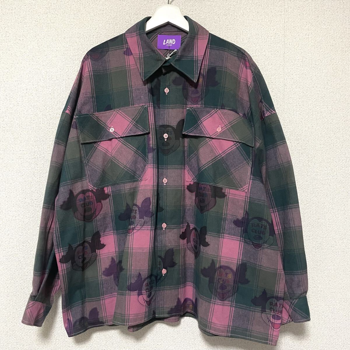 LAND by MILKBOY ミルクボーイ RATS CLUB SHIRTS ピンク チェック 京着 DIR sukekiyo ネルシャツ拍卖