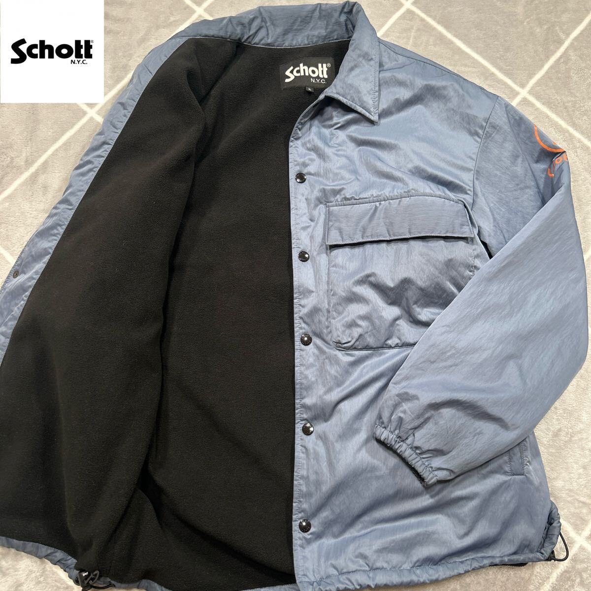 【極美品XL】最高傑作 SCHOTT ショット 内ボア ジャケット XLsize バッグロゴ【極暖】抜群の保温性 ボタン刻印【独特のお洒落感】超激レア拍卖