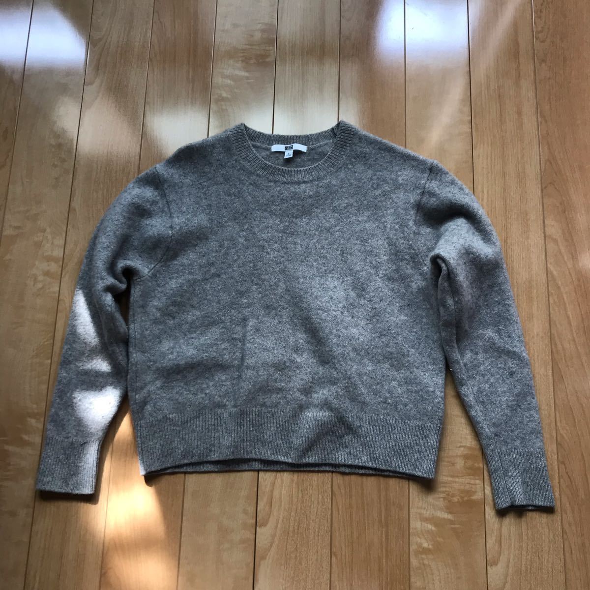 ユニクロ プレミアムラムクルーネックセーター 定価2990円+税 579-1-3 レディース L グレー拍卖