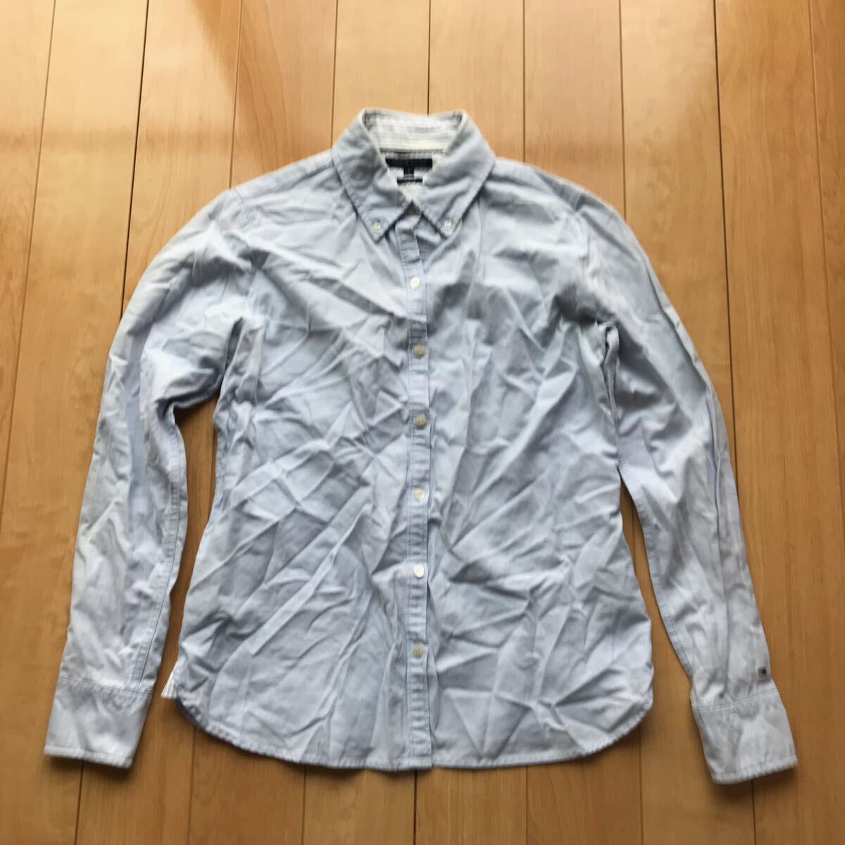 トミーヒルフィガー コットンシャツ 156-1-314 レディース 6 ライトブルー トミー拍卖