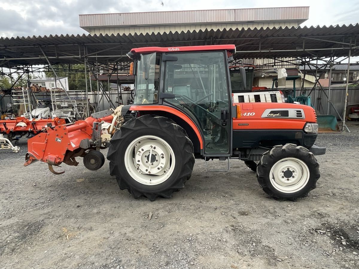 クボタ トラクター KL410H ハイスピード 4054時間 パワステ 4WD 倍速 キャビン 逆転 自動水平 41馬力 深耕PTO 動作確認済み 栃木発拍卖