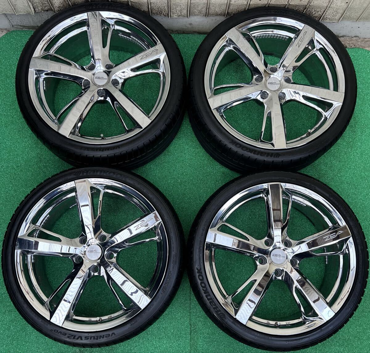 希少!美品 WEDS ZEA STYLE VR メッキ19インチタイヤ/ホイール4本 8J+38 5H PCD114.3 2025製造 シビック/クラウン/マークX等 バリ山拍卖