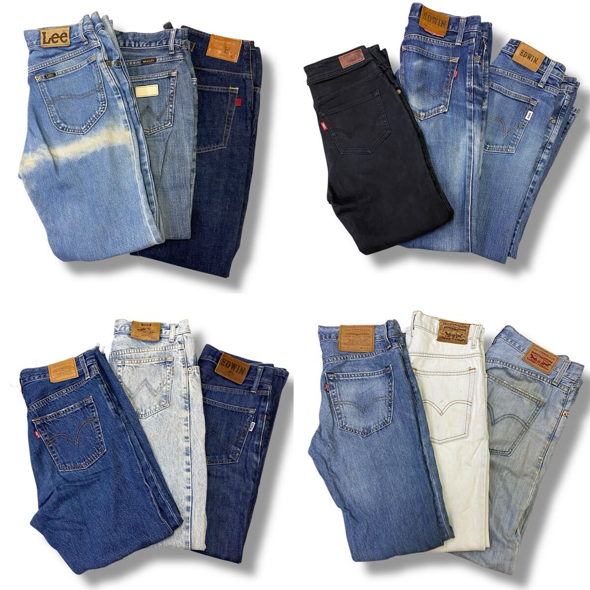 (☆191)古着卸 まとめ売り デニム w29以下 12枚セット レディース Levi’s EDWIN Lee ラングラー パッチポケット 古着 中古拍卖