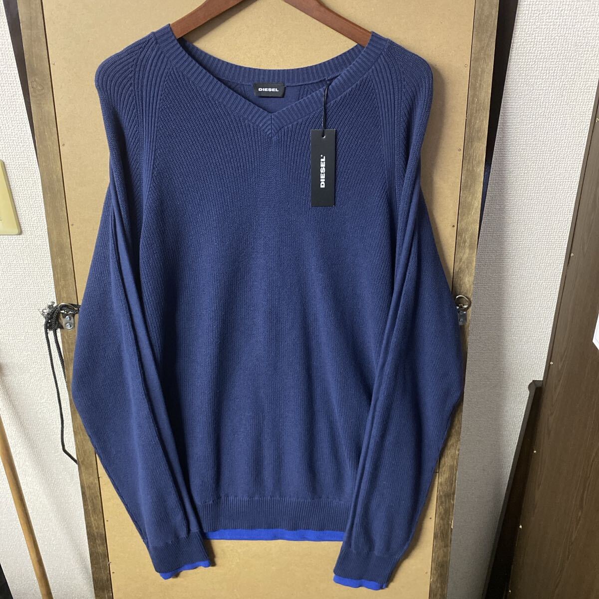 【新品】DIESEL フェイクレイヤード デザインニット XLサイズ拍卖