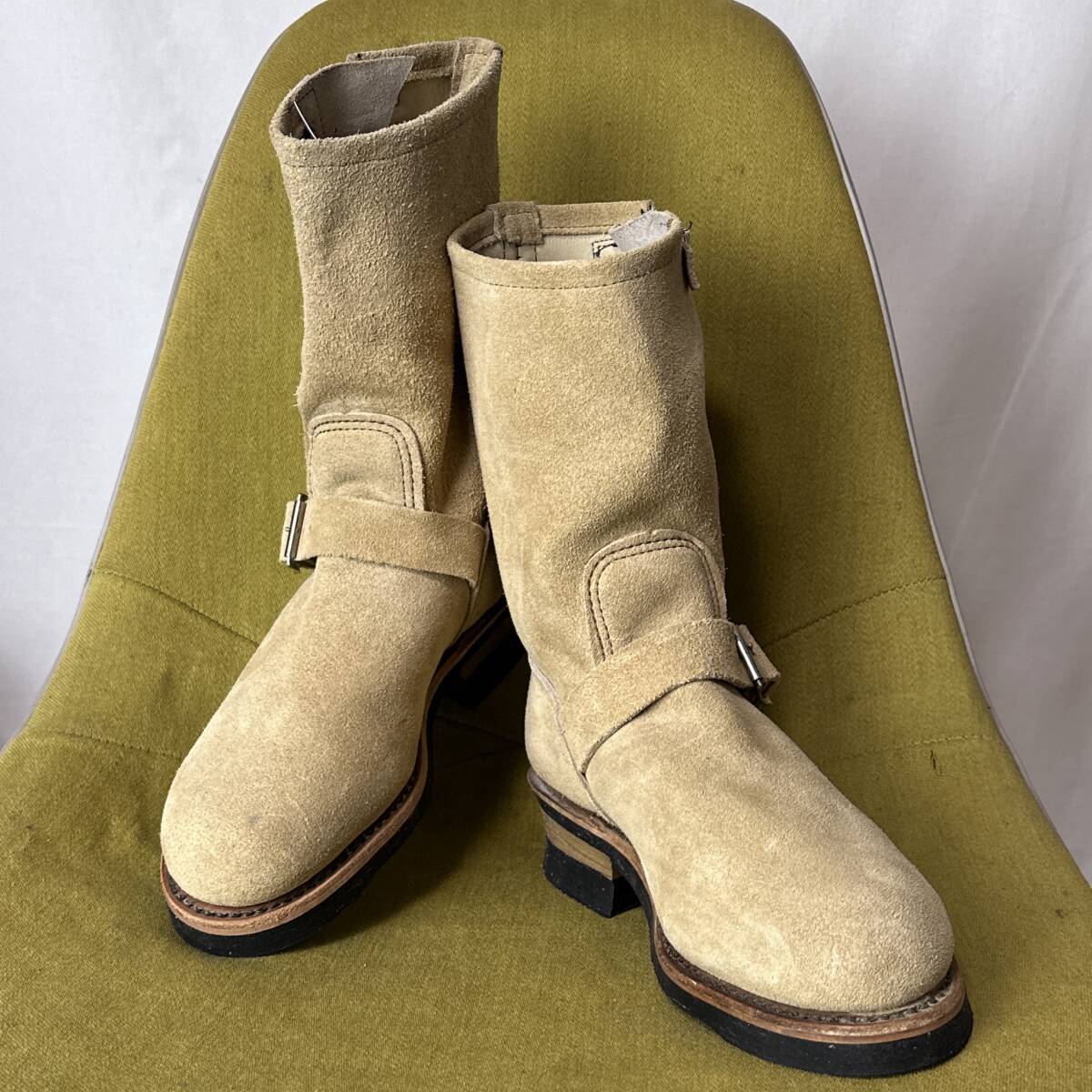 未使用 REDWING レッドウイング 8268 低ベルト刺繍PT91 スエードエンジニアブーツ 5.5D USA製 23.5相当 レザーシューズ デッドストック 90s拍卖