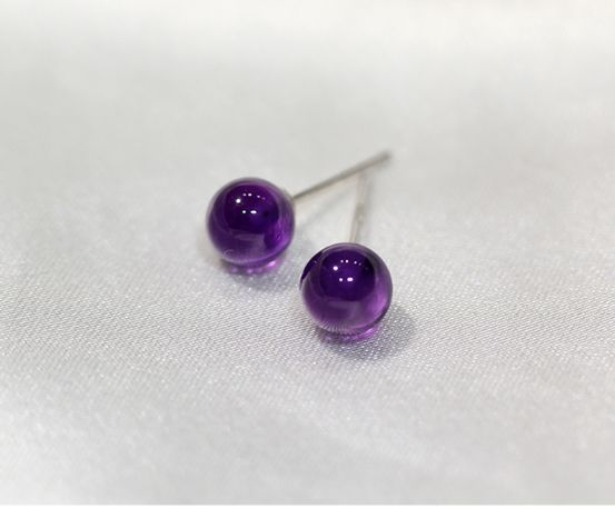 アメジスト ピアス シルバー925 小さい 両耳 6mm アメシスト 天然拍卖