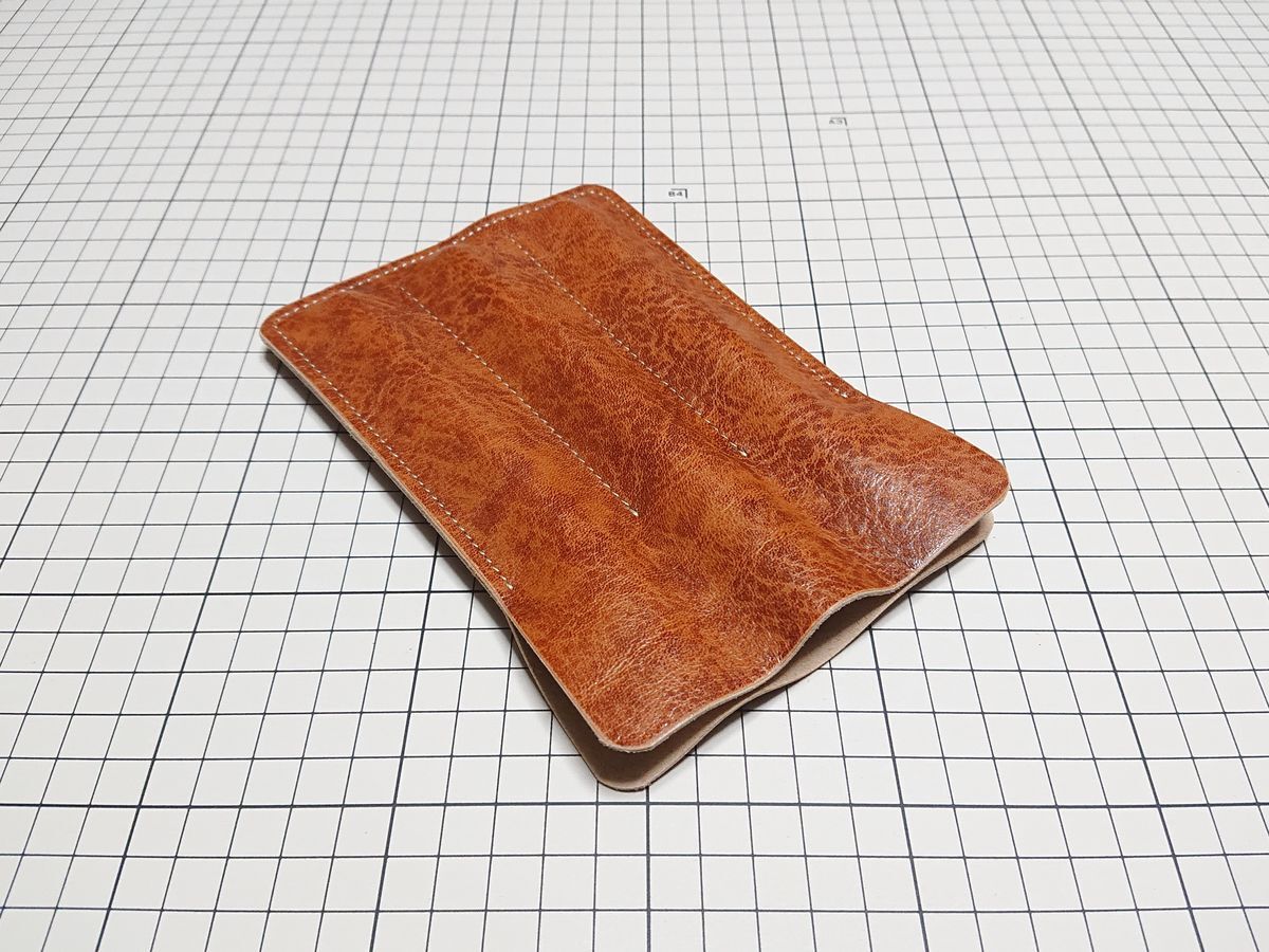 レザー◆本革 ペンケース ホルダー 独立 牛革 3本用 170x120mm 37g J 茶系 アンティック拍卖