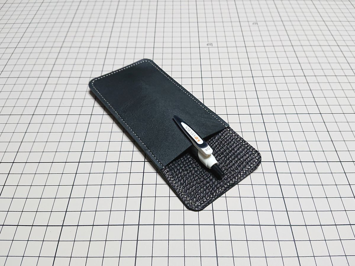 レザー◆本革 ペンケース ホルダー 牛革 4本差し 160x70mm 17g B 複数色 黒 black拍卖