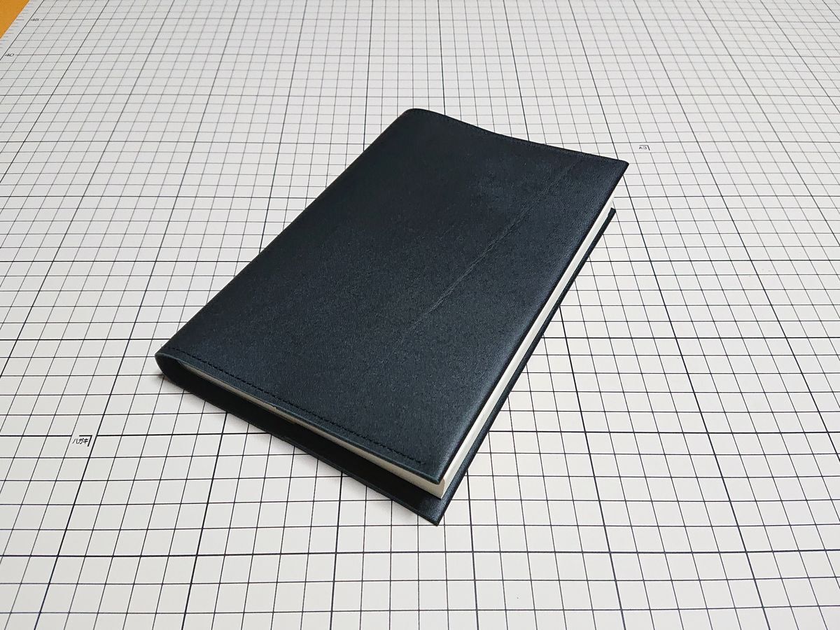 レザー◆本革 ブックカバー 牛革 ( 四六版 B6 ) 280x190mm 59g D スムース 黒 black拍卖