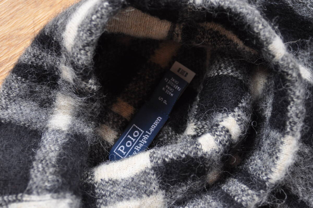 ラルフローレン♪極上アルパカ防寒チャンキーニット♪ハイネック毛足の長いモフモフ♪未使用保管品拍卖