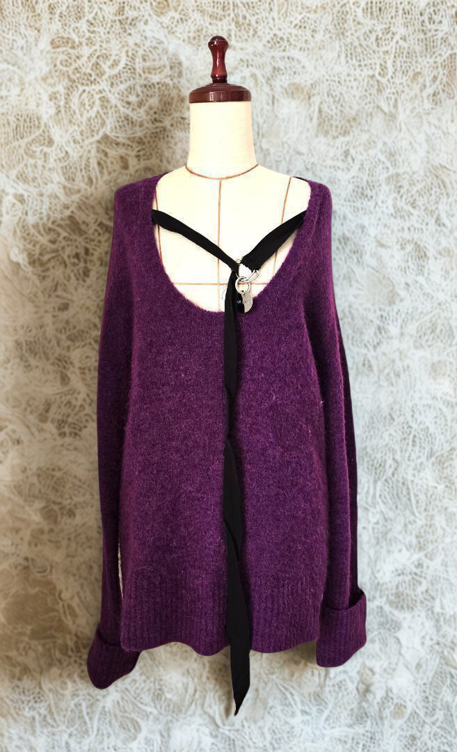 DIESEL ディーゼル ビッグシルエット ニット XS パープル拍卖