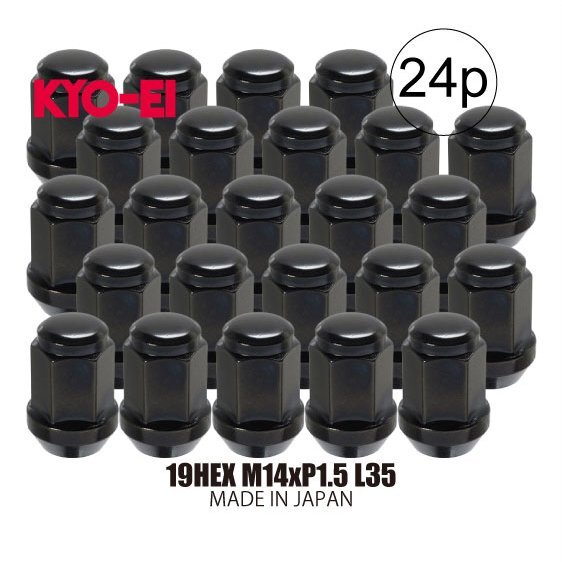 19HEX M14xP1.5 60°テーパー座 【ブラック】 協永スチールナット 6穴用 24個 F100SB9-24p ランクル250 300 社外アルミホイール用拍卖