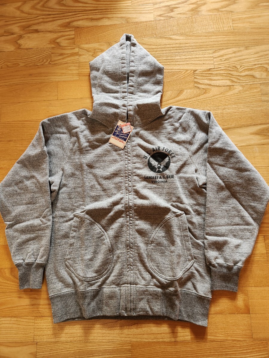 送料込★東洋 BUZZ RICKSON'S バズリクソンズ BR65599 FULL ZIP SWEAT PARKA U.S.AIR FORCE ジップパーカー ミリタリー グレー L拍卖