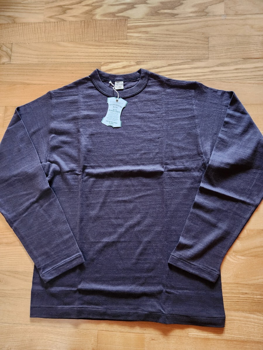 新作 送料込★WAREHOUSE ウエアハウス 5906 長袖クルーネックTシャツ 無地 日本製 スミクロ XL拍卖