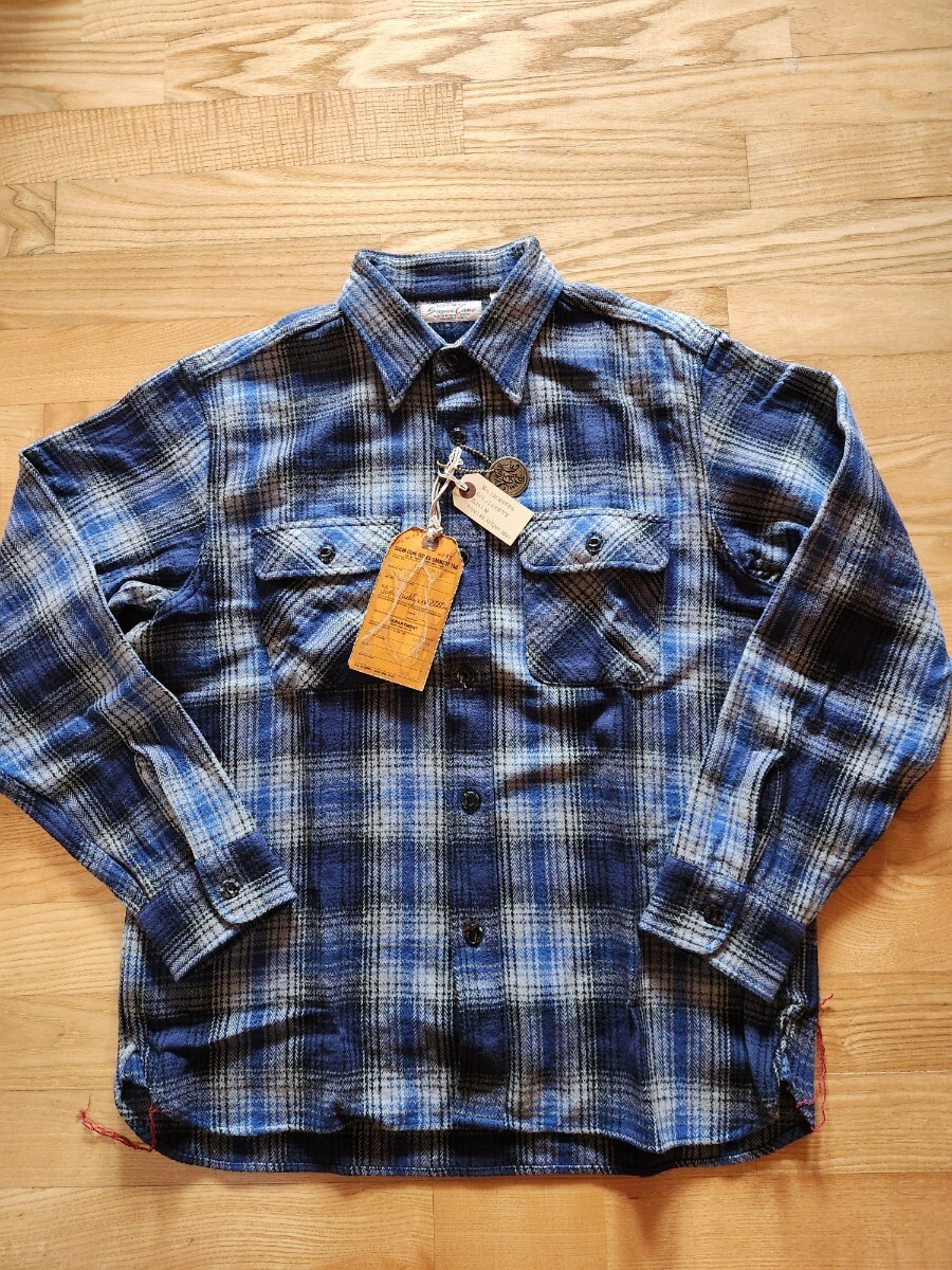 新作 送料込★東洋 SUGAR CANE シュガーケーン SC29584 FICTION ROMANCE HERRINGBONE TWILL CHECK WORK SHIRT ヘヴィーシャツ ネイビー L拍卖