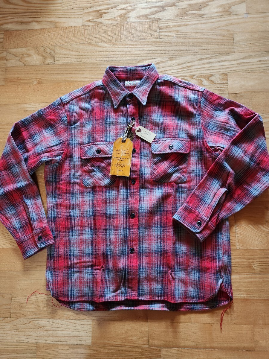 新作 送料込★東洋 SUGAR CANE シュガーケーン SC29584 FICTION ROMANCE HERRINGBONE TWILL CHECK WORK SHIRT ヘヴィーシャツ レッド XL拍卖
