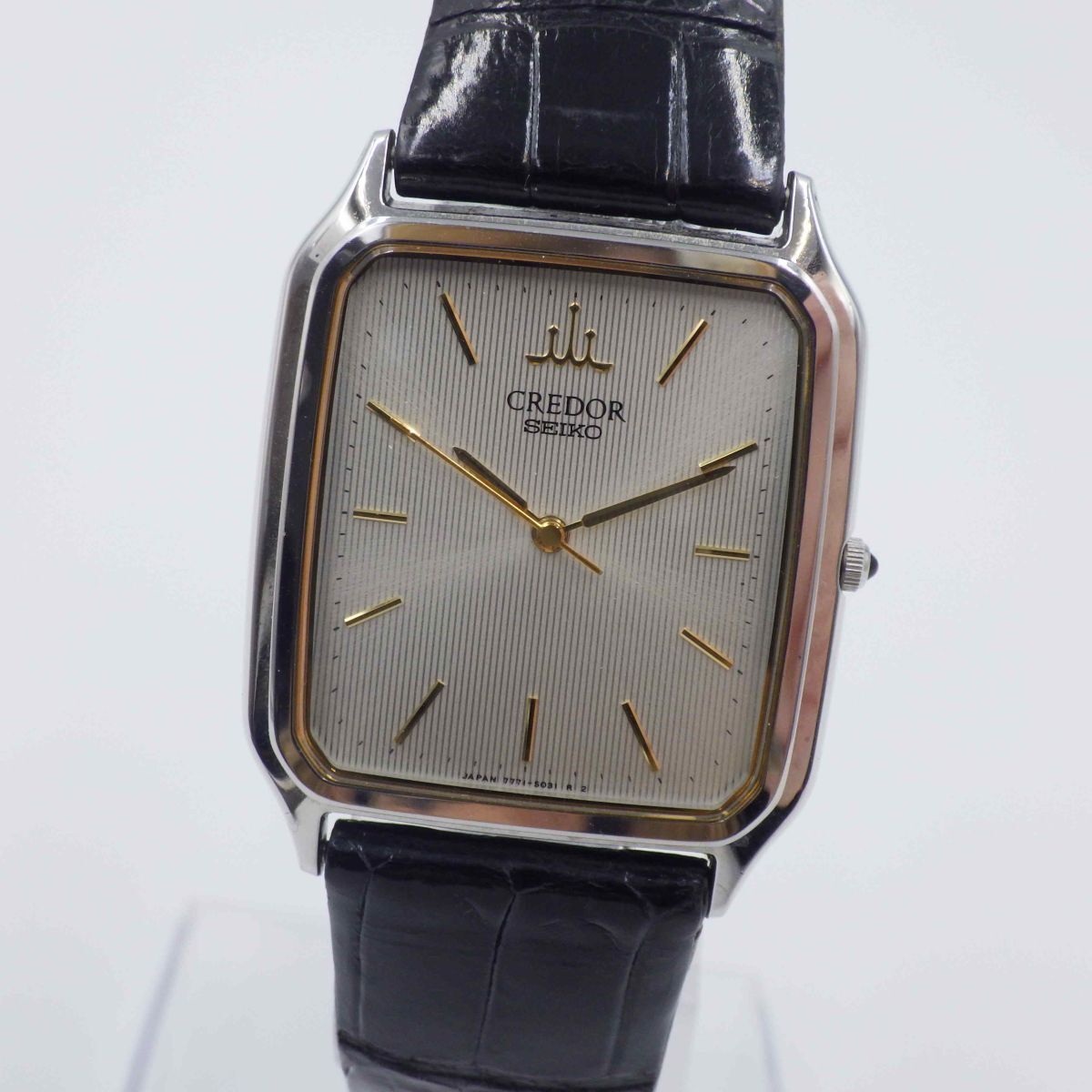 503835【1円スタート】SEIKO セイコー 稼動品 7771-5031 CREDOR クレドール スクエア メンズ 時計 クォーツ ケース28mm拍卖
