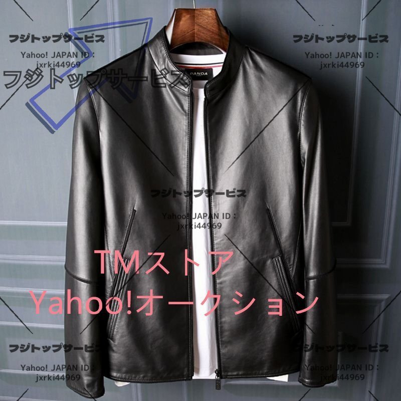 レザージャケットメンズラム革本革防寒コートバイクジャケット ライダースジャケットビジネスコート高級ラム羊革防風保温紳士服M~4XL選択拍卖