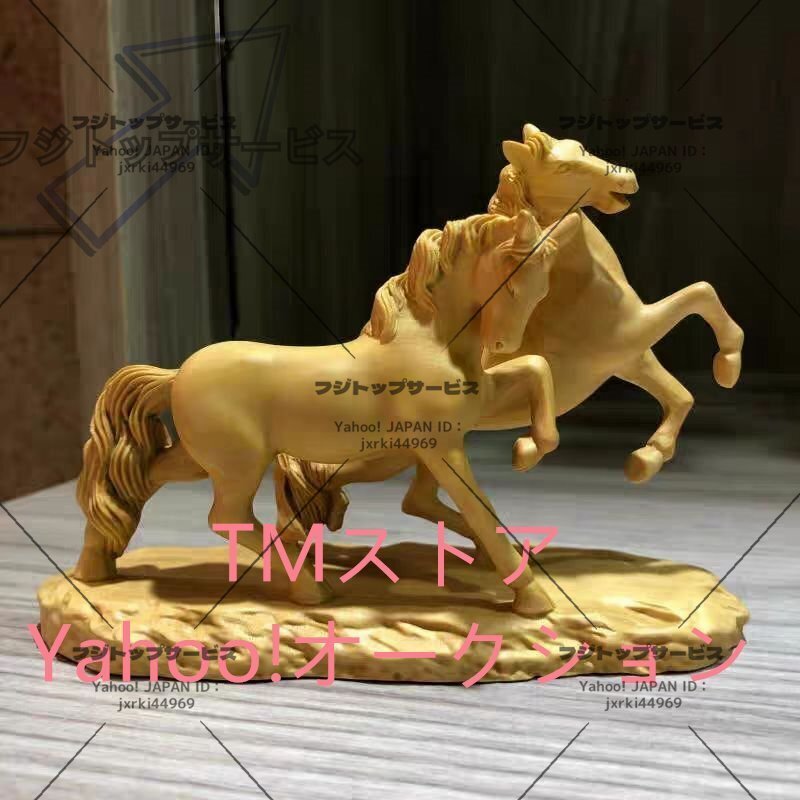 美品☆馬のモデル 置物風水 縁起物オフィス 二重馬飾り 馬の装飾品 木彫りの馬の飾り風水グッズ 玄関 装飾品開運グッズ拍卖