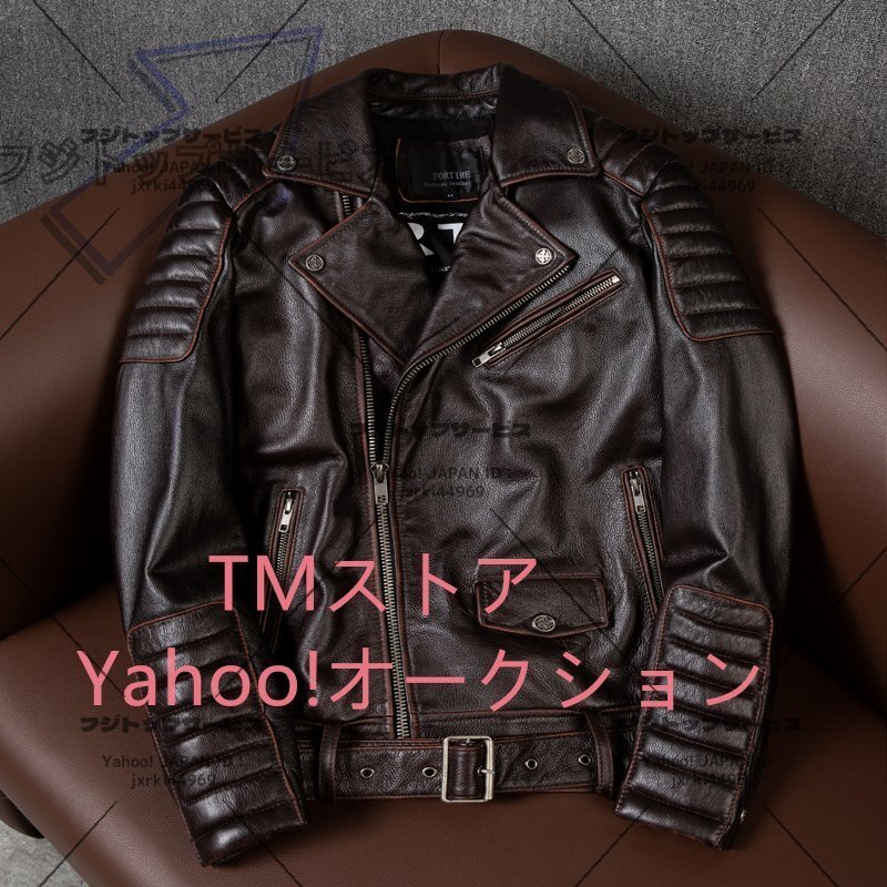 良い品質☆フライトジャケット 牛革 ライダース 手作り バイクウェア ヴィンテージ イタリアン レザージャケット超レア拍卖