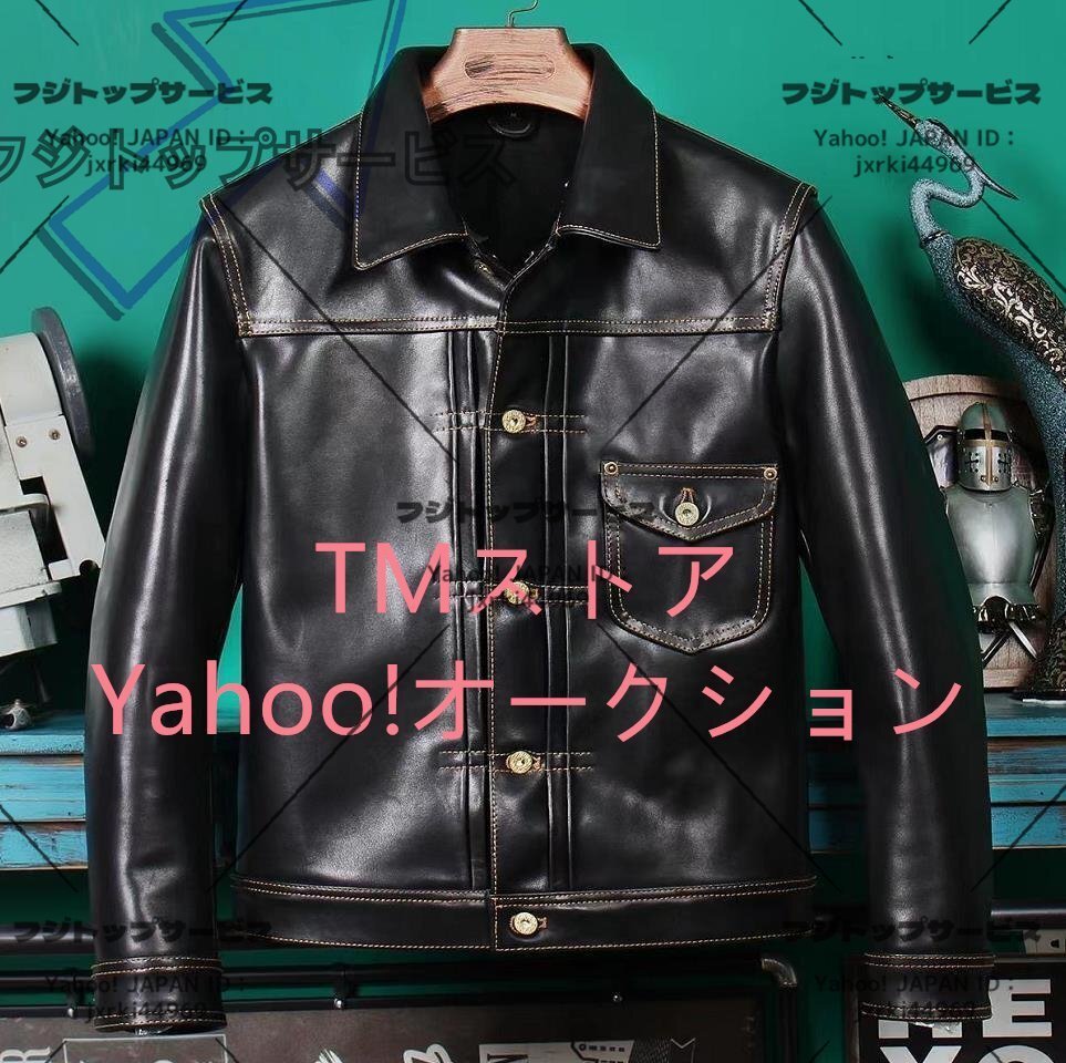 強くお勧め★ホースハイド 40\\'s カウボーイ 大戦モデルタイプ Gジャン レザージャケット 1st ファースト ライダース 馬革 サイズ選択可拍卖